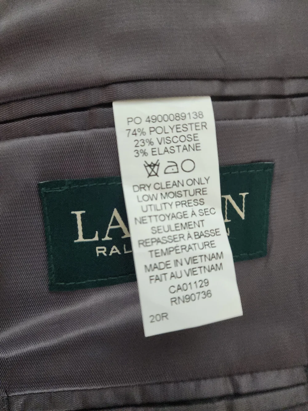 Ralph Lauren Gray Windowpane Kids Suit Jacket & Pants